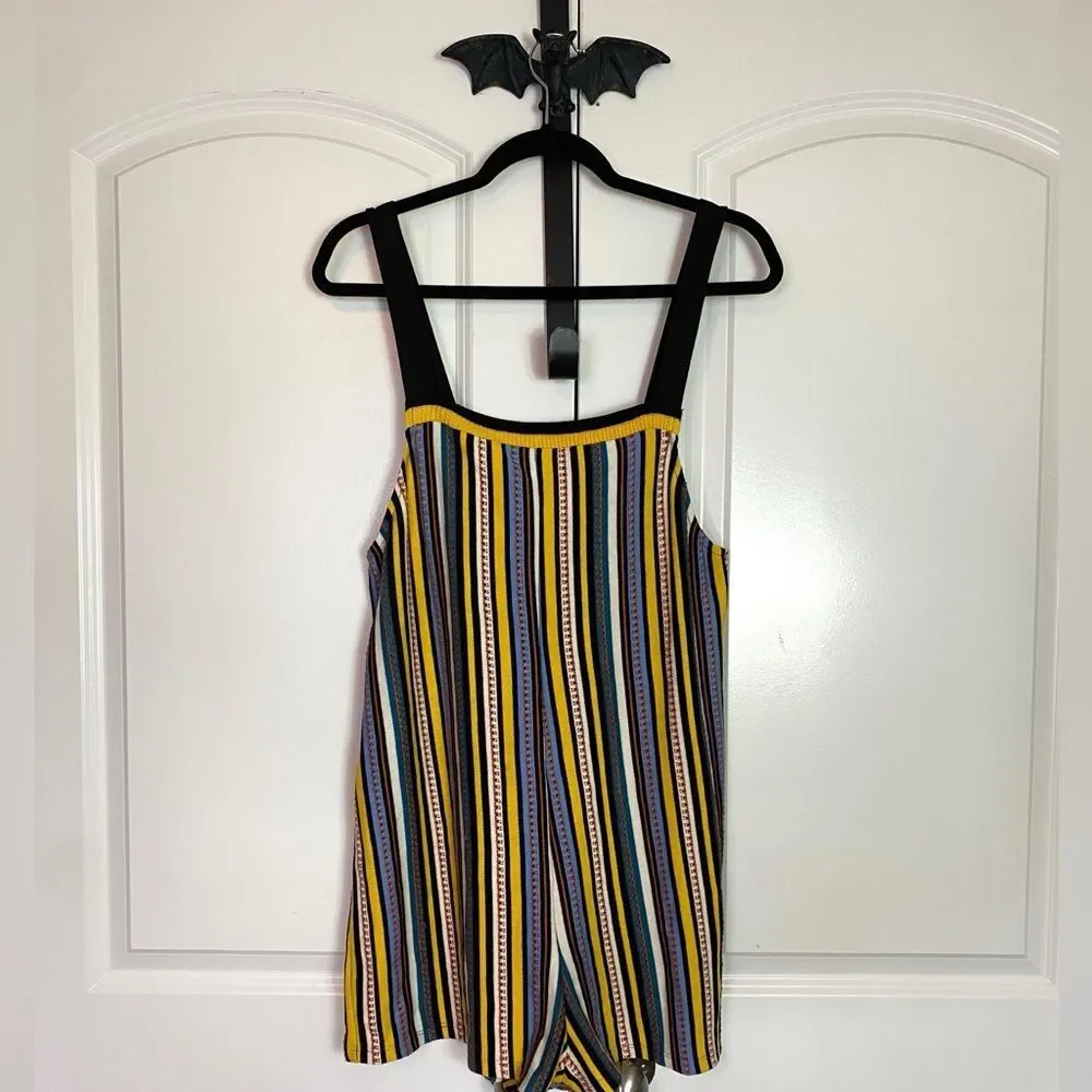 Zara Bohemian, Boho, Romper Multicolor Striped Comfortable NWOT Size L - Picture 4 of 12